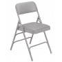 National Public Seating 1302 1300 Series Vinyl Upholstered Triple Brace Double Hinge Premium Folding Chair in Warm Grey