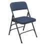 National Public Seating 1304 1300 Series Vinyl Upholstered Triple Brace Double Hinge Premium Folding Chair in Dark Midnight Blue