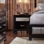 Coaster 200892 Barzini 2 Drawer Nightstand with a Metallic Acrylic Drawer Front in Black
