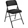 National Public Seating 2210 2200 Series Fabric Upholstered Premium Folding Chair in Midnight Black