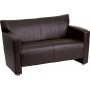 Flash Furniture HERCULES Majesty Series Brown Leather Love Seat 222-2-BN-GG