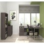 Bestar 29851-47 Solay L-Shaped Desk with Lateral file and Bookcase in Bark Gray