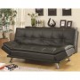 Coaster Furniture Upholstery Stationary Leather Sofa Bed in Black 300281