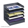 Safco Steel Desk Tray Sorter 5 Shelf Black 3127BL