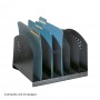 Safco Steel Desk Rack 6 Upright Sections Black 3155BL
