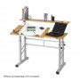 Safco Height-Adjustable Split Level Drafting Table Medium Oak 3965MO
