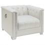 Coaster 505393 Chaviano Low Profile Pearl White Tufted Chair in White