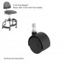 Safco TaskMaster Hard Floor Casters 2" Pack 5132