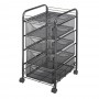 Safco Onyx Mesh File Cart with 4 Drawers Black 5214BL