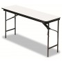 Iceberg Premium Wood Laminate Folding Table 18 x 72 - Gray 55287