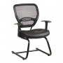 Office Star Space Seating Professional AirGrid Back Visitors Chair with Leather Seat 5705E