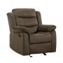 Coaster 601883 Rodman Casual Glider Recliner with Pillow Arms in Chocolate