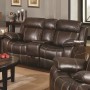 Coaster Furniture Myleene Upholstery Motion Fabric Love Seat in Brown 603022