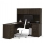 Bestar 60853-79 Embassy 66" L-shaped Desk in Dark Chocolate