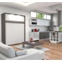 Bestar 80184-47 Cielo By Queen Wall Bed in Bark Gray and White