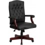 Flash Furniture Martha Washington Black Leather Executive Swivel Chair 801L-LF0005-BK-LEA-GG