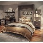 Bestar 80887-47 Cielo By Elite 85" Queen Wall Bed kit in Bark Gray and White