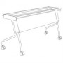 Officestar 842FM5-T Frame/Modesty For 60X24 Training Tables Top in Titanium