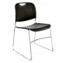 National Public Seating 8510 8500 Series Hi-Tech Ultra-Compact Plastic Seat/Back Stack Chair in Black