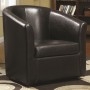 Coaster Furniture Accents Accent Swivel Chair in Brown Vinyl Upholstery 902098