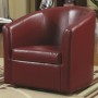 Coaster Furniture Accents Accent Swivel Chair in Red Vinyl Upholstery 902099