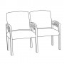 High Point Furniture Trados Metal 2 Armchairs-Ganged 914MET-2