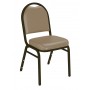 National Public Seating 9201-M 9200 Series Dome Vinyl Upholstered Padded Stack Chair in Beige