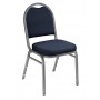 National Public Seating 9254-SV 9250 Series Fabric Upholstered Padded Stack Chairs in Midnight Blue