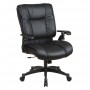 Office Star Space Seating Deluxe Black Top Grain Leather Conference Chair with Cantilever Arms 9333