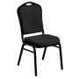 National Public Seating 9360-BT 9350 Series Silhouette Fabric Padded Upholstered Stack Chairs in Ebony Black