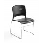 Boss Black Stack Chair with Chrome Frame, 1Pc Pack B1400-BK-1