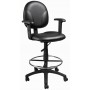 Boss Black Caressoft Drafting Stools with Adjustable Arms and Footring B1691-CS