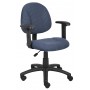 Boss Blue Deluxe Posture Chair with Adjustable Arms B316-BE