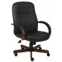 Boss Leatherplus Executive Chair with Mahogany Finish B8376-M