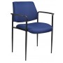 Boss Square Back Diamond Stacking Chair withArm in Blue B9503-BE