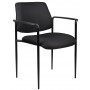 Boss Square Back Diamond Stacking Chair withArm in Black B9503-BK