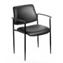 Boss Square Back Diamond Stacking Chair withArm in Black Caressoft B9503-CS