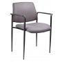 Boss Square Back Diamond Stacking Chair withArm in Grey B9503-GY