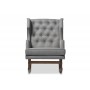 Baxton Studio BBT5195-Grey RC Iona Mid-Century Retro Modern Upholstered Button-tufted Wingback Rocking Chair
