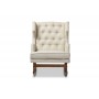 Baxton Studio BBT5195-Light Beige RC Iona Mid-Century Retro Modern Upholstered Button-tufted Wingback Rocking Chair