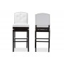 Baxton Studio BBT5220-White Stool Ginaro Leather Button-tufted Upholstered Swivel Bar Stool