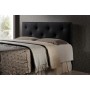 Baxton Studio BBT6432-Black-HB-Full Dalini Faux Leather Headboard with Faux Crystal Buttons