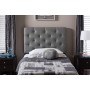 Baxton Studio BBT6506-Grey-Twin HB Viviana Upholstered Button-Tufted Twin Size Headboard