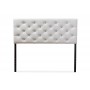 Baxton Studio BBT6506-White-Full HB Viviana White Faux Leather Upholstered Button-tufted Full Size Headboard