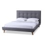 Baxton Studio BBT6537-Full-Grey Jonesy Scandinavian Style Mid-century Grey Full Size Platform Bed