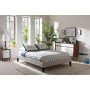 Baxton Studio BBT6598-Beige-Full Lancashire Upholstered Full Size Bed Frame with Tapered Legs