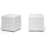 Baxton Studio BH-5589-WHITE-OTTO Siskal Modern Cube Ottoman