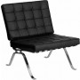 Flash Furniture Hercules Series Black Leather Lounge Chair with Curved Legs ZB-Flash-801-CHAIR-BK-GG