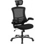Flash Furniture BL-X-5H-GG High Back Black Mesh Executive Swivel Office Chair with Flip-Up Arms