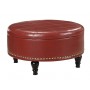 Office Star BP-AUOT32-B19 Augusta Storage Ottoman in Crimson Red Eco Leather